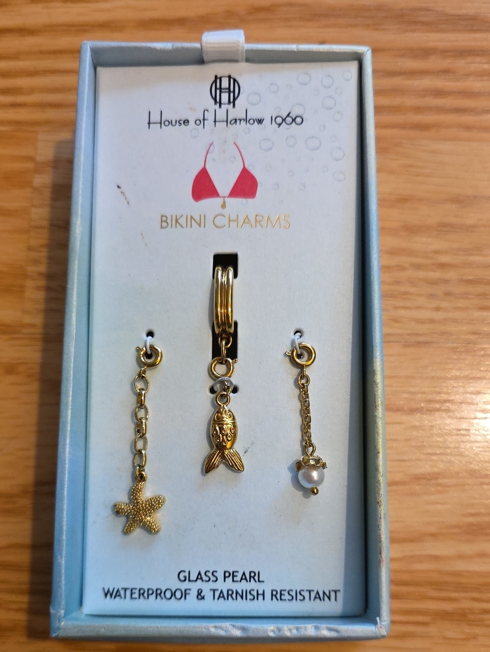 House of Harlow 1960 Gold Bikini Charm Set with Pearl Accent
